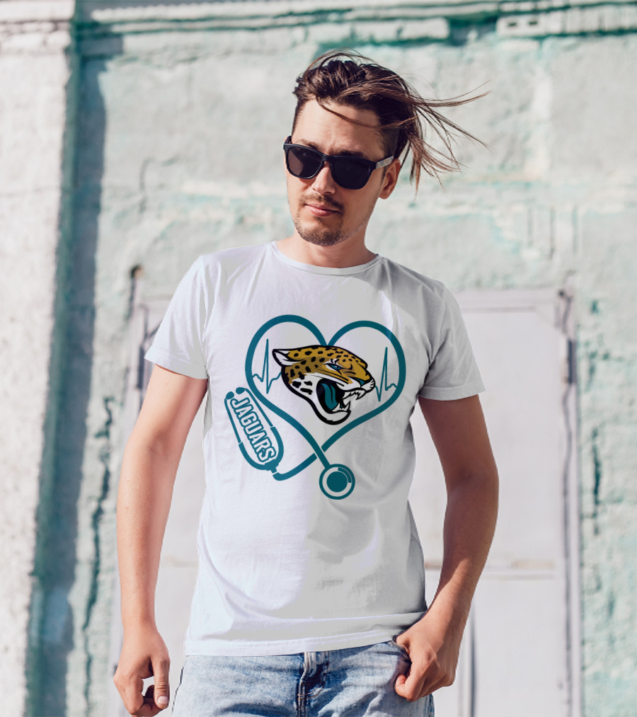 Jacksonville Jaguars Nurse Heartbeat Stethoscope T-Shirt