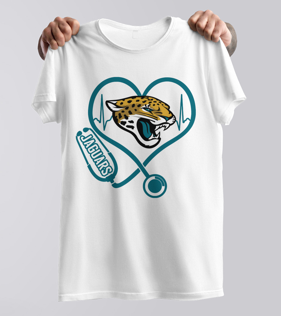 Jacksonville Jaguars Nurse Heartbeat Stethoscope T-Shirt